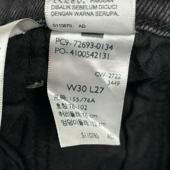 Levi's Ribcage Straight Ankle Jeans Women's Size 30 in Black Sprout - Picture 12 of 16